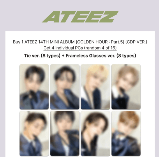 ATEEZ GOLDEN HOUR : Part.5 CDP Ver. POB Event
