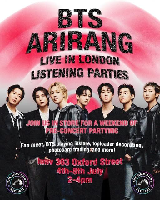 BTS Arirang Live in London Listening Parties