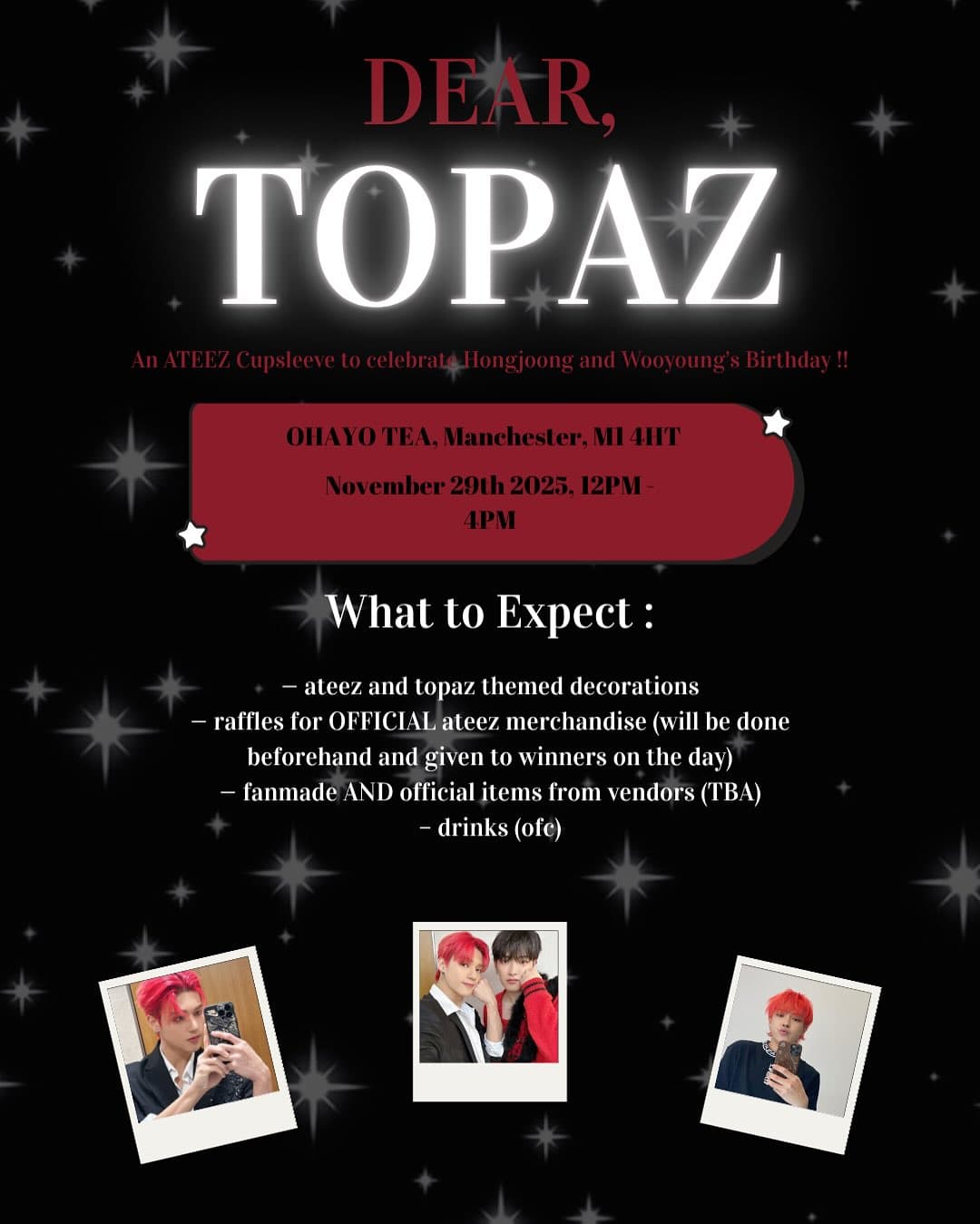 DEAR TOPAZ - Wooyoung and Hongjoong Birthday Cupsleeve - Image 1
