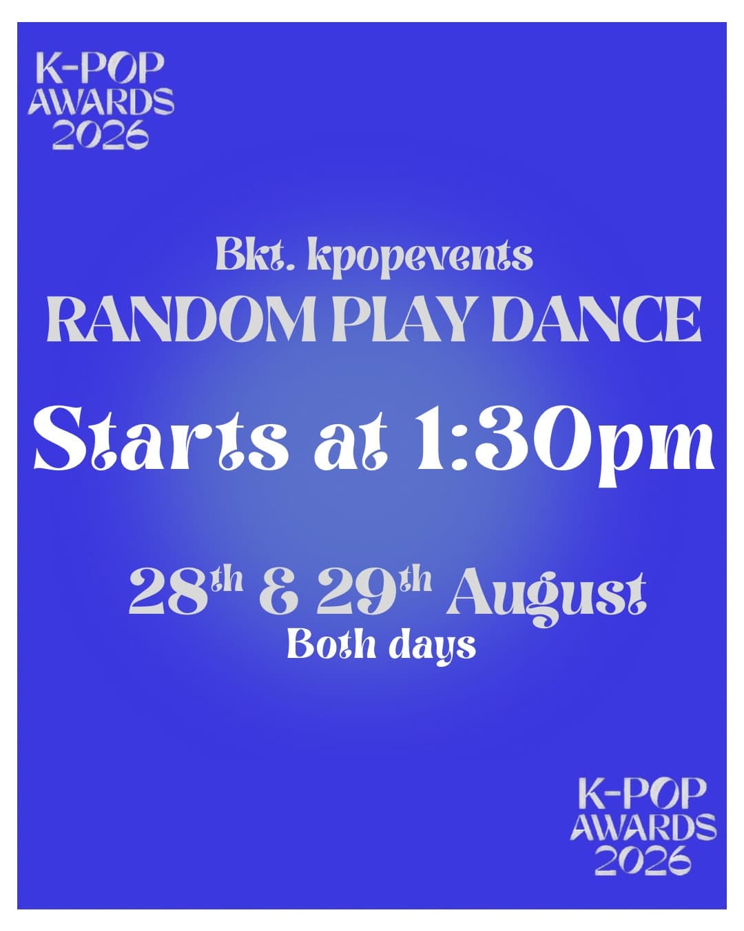 New Malden K-Pop Awards 2026 Random Play Dance