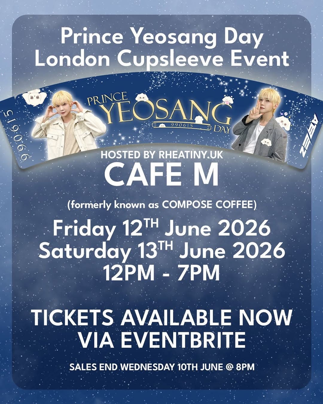 Prince Yeosang Day London Cupsleeve Event