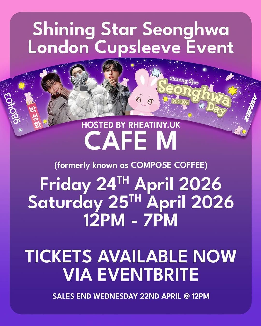 Shining Star Seonghwa London Cupsleeve Event - Cover image