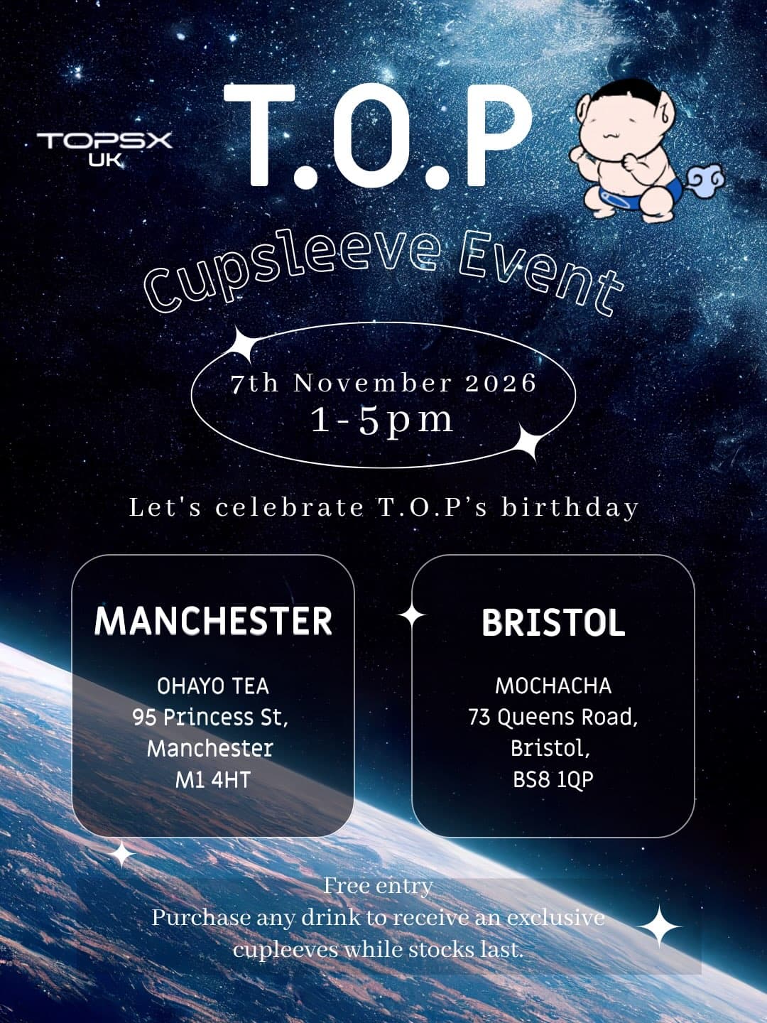 TOP’s Birthday Cupsleeve Celebration - Manchester
