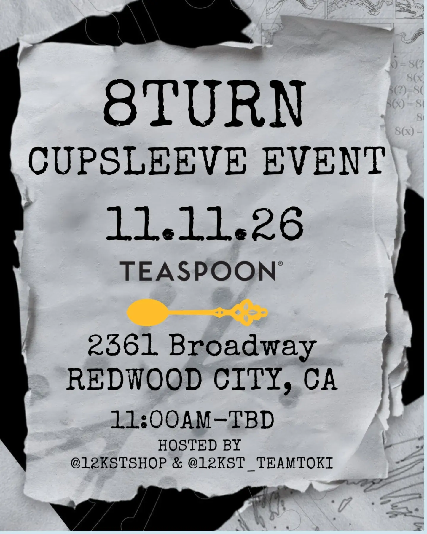 8TURN TRACE Pre-show Cupsleeve Event