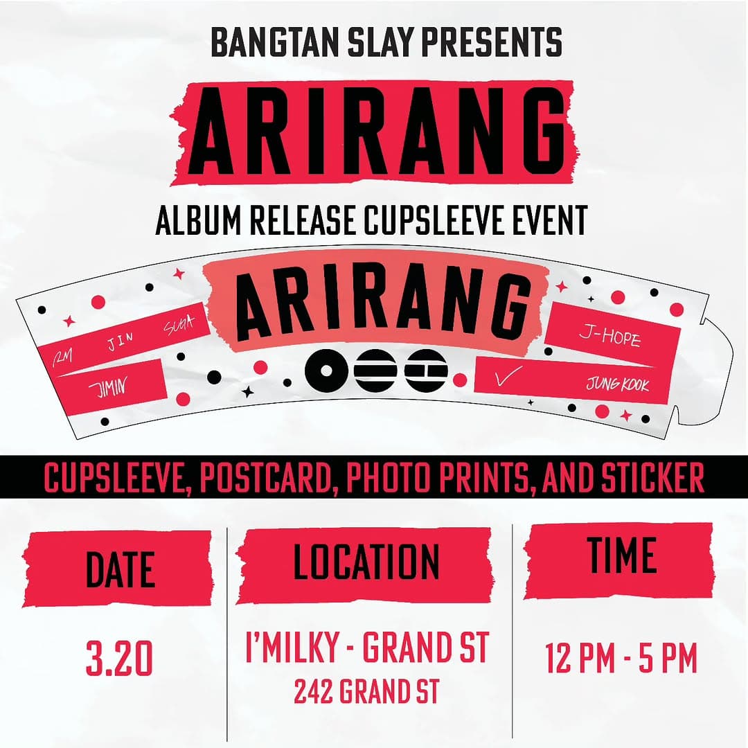 Arirang Album Release Cupsleeve Event - Cover image
