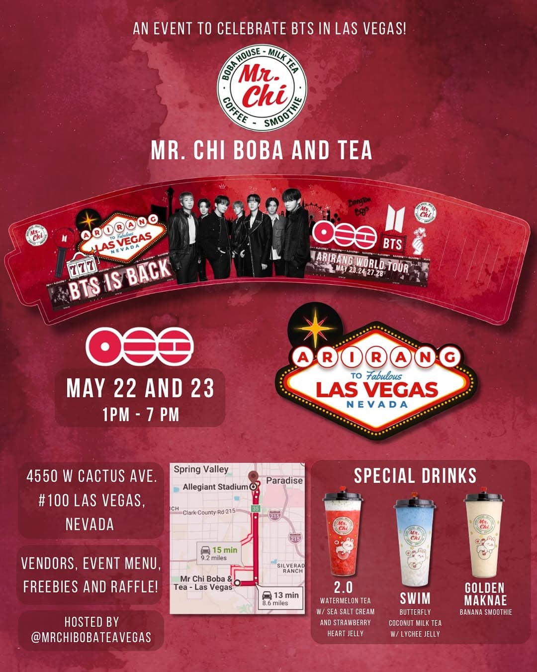 ARIRANG BTS celebration at Mr. Chi Boba & Tea 