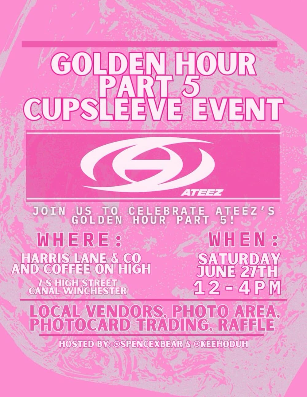 Ateez Golden Hour Part 5 cupsleeve event - Image 1