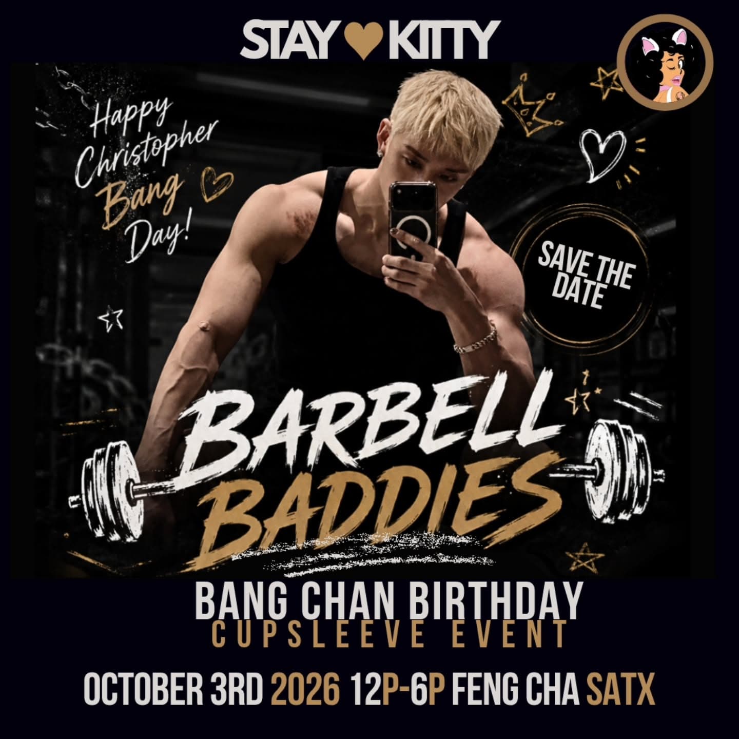 Barbell Baddies Bang Chan Birthday Cupsleeve Event