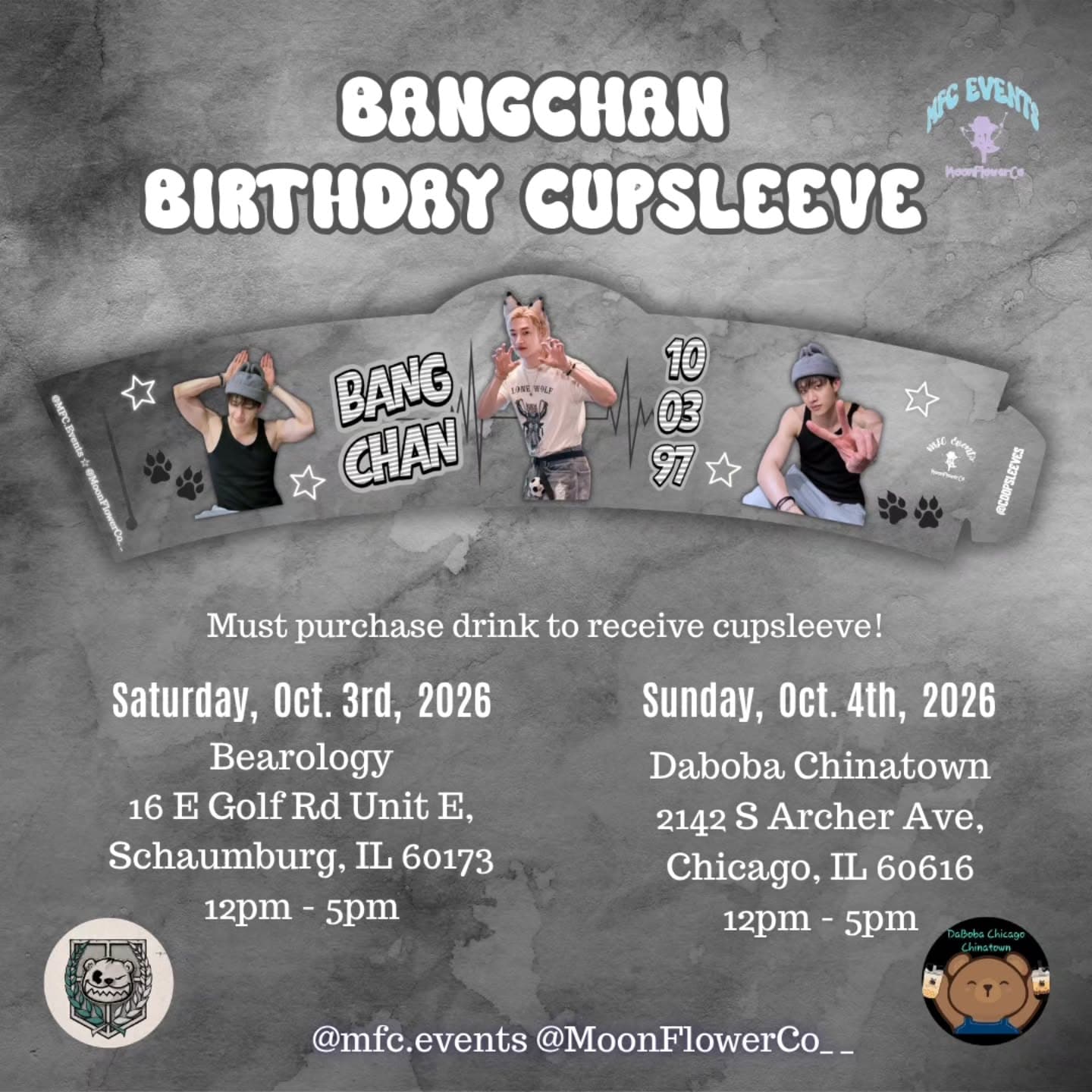 Bang Chan Birthday Cupsleeve Event (Day 2)
