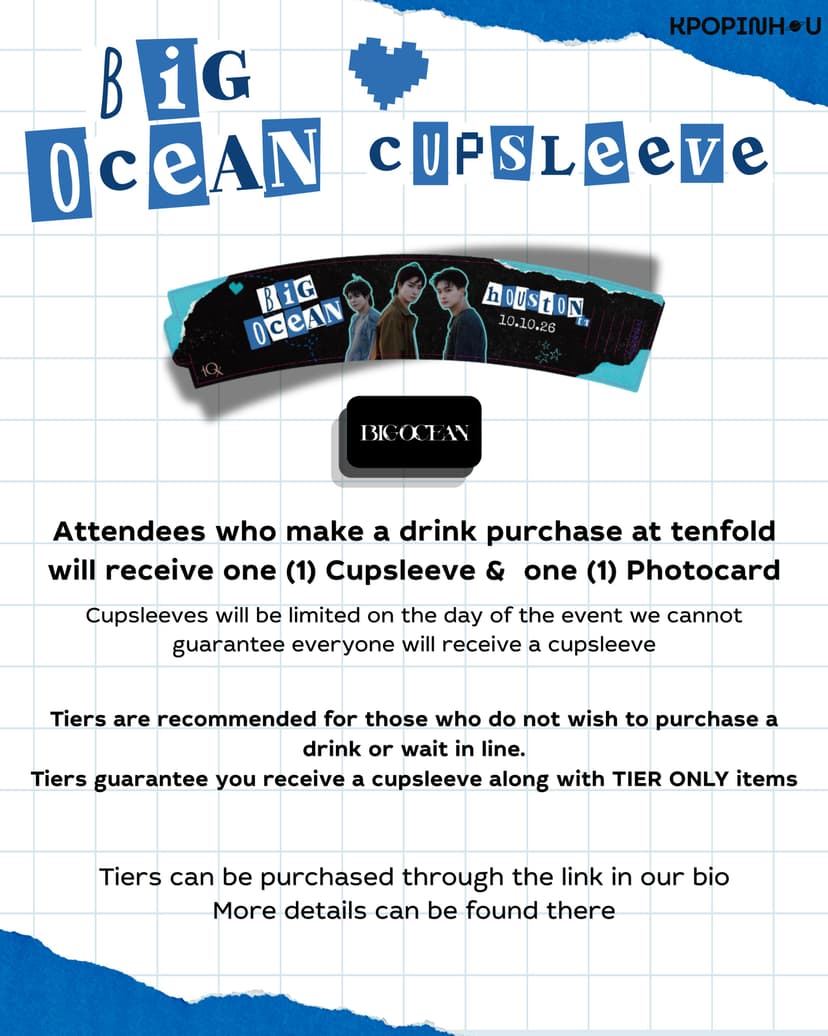 BIG OCEAN Cupsleeve Event – Houston, October 10, 2026 | Kpop Tracker