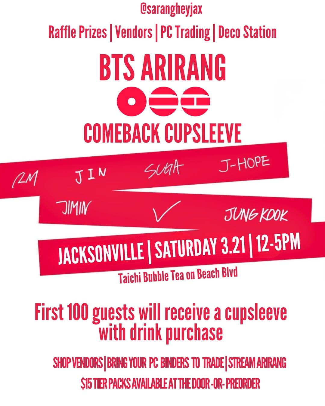 BTS ARIRANG COMEBACK CUPSLEEVE - Image 1