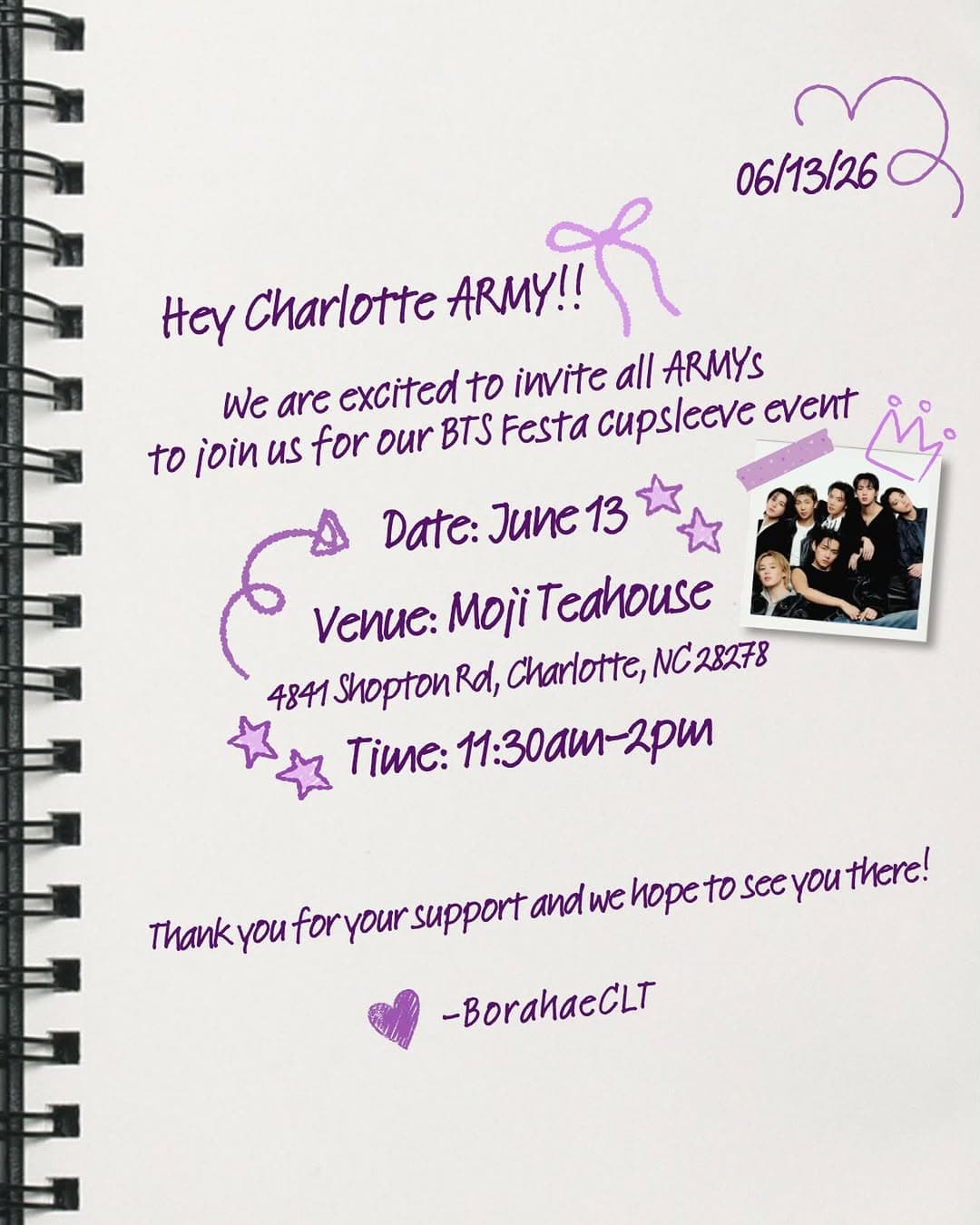 BTS Festa Cupsleeve Event