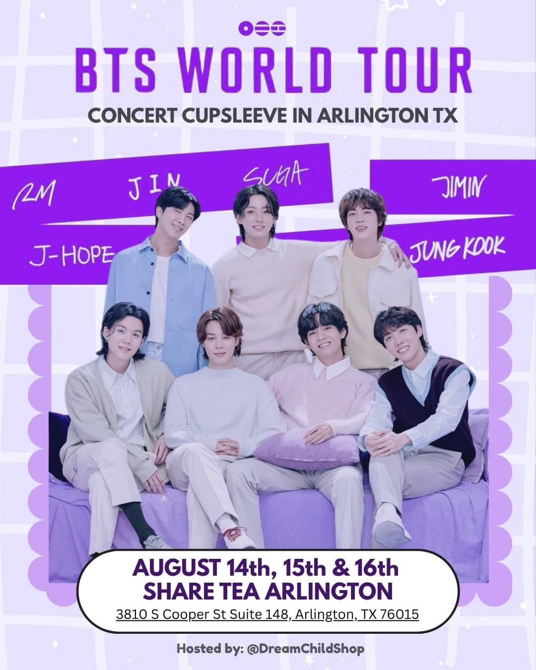 BTS in Arlington Cupsleeve Event