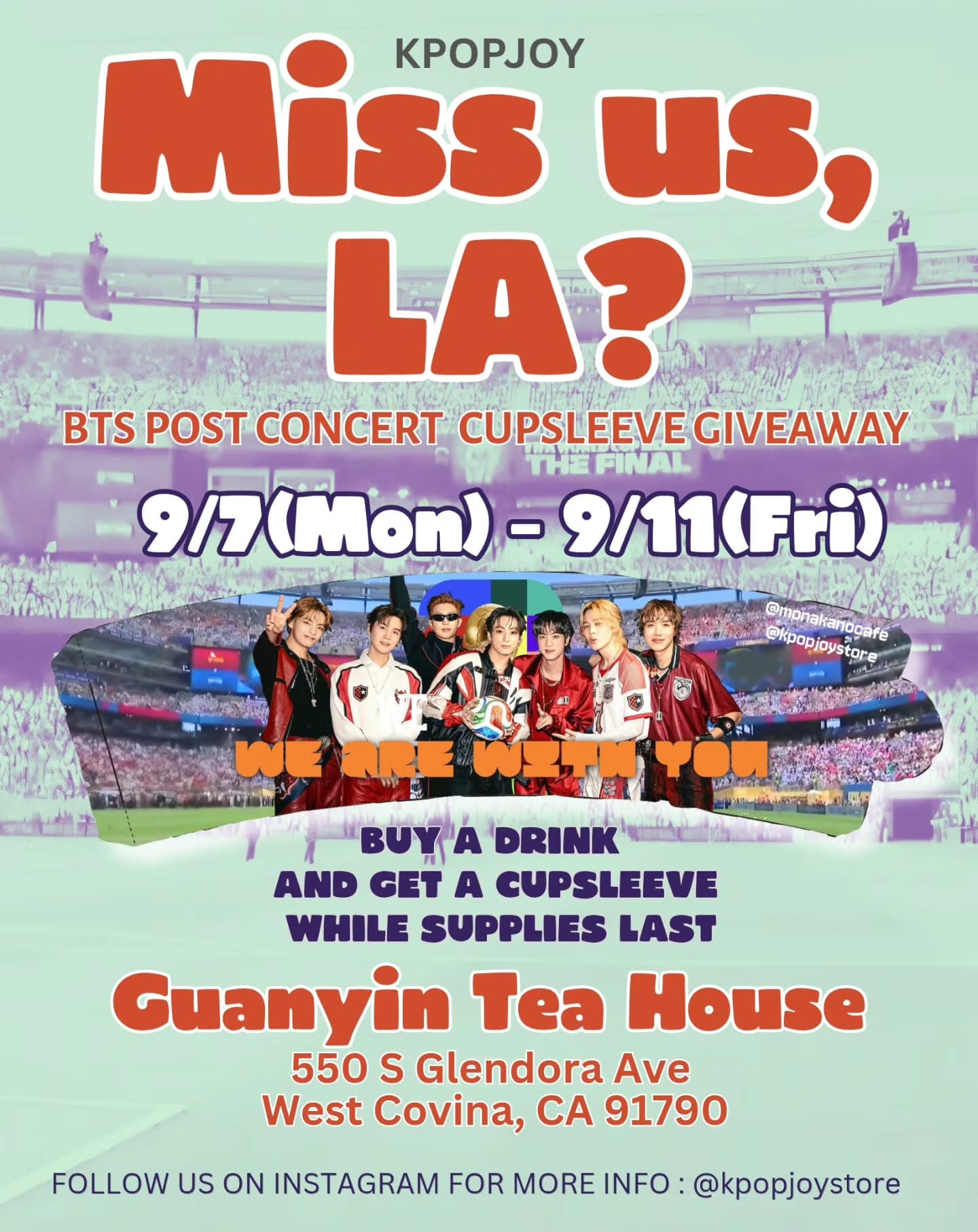 BTS Post Concert Cupsleeve Giveaway