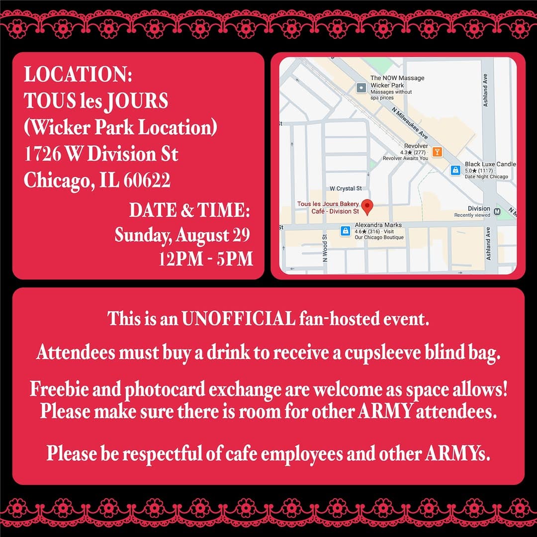 BTS World Tour Arirang Chicago Cupsleeve Event - Image 2