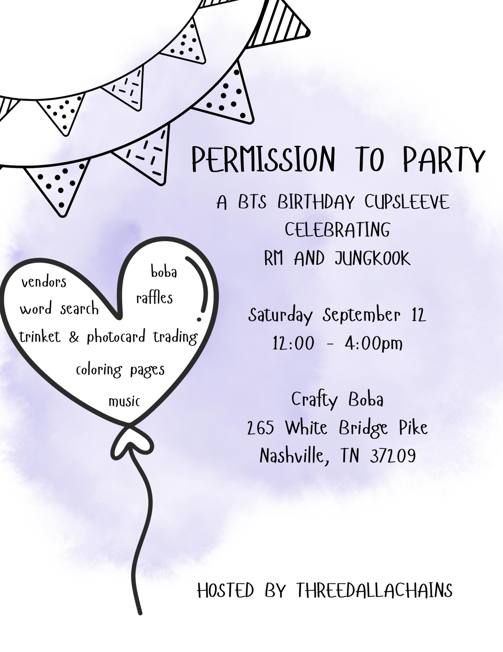 Permission to Party! Namkook birthday cupsleeve - Image 2