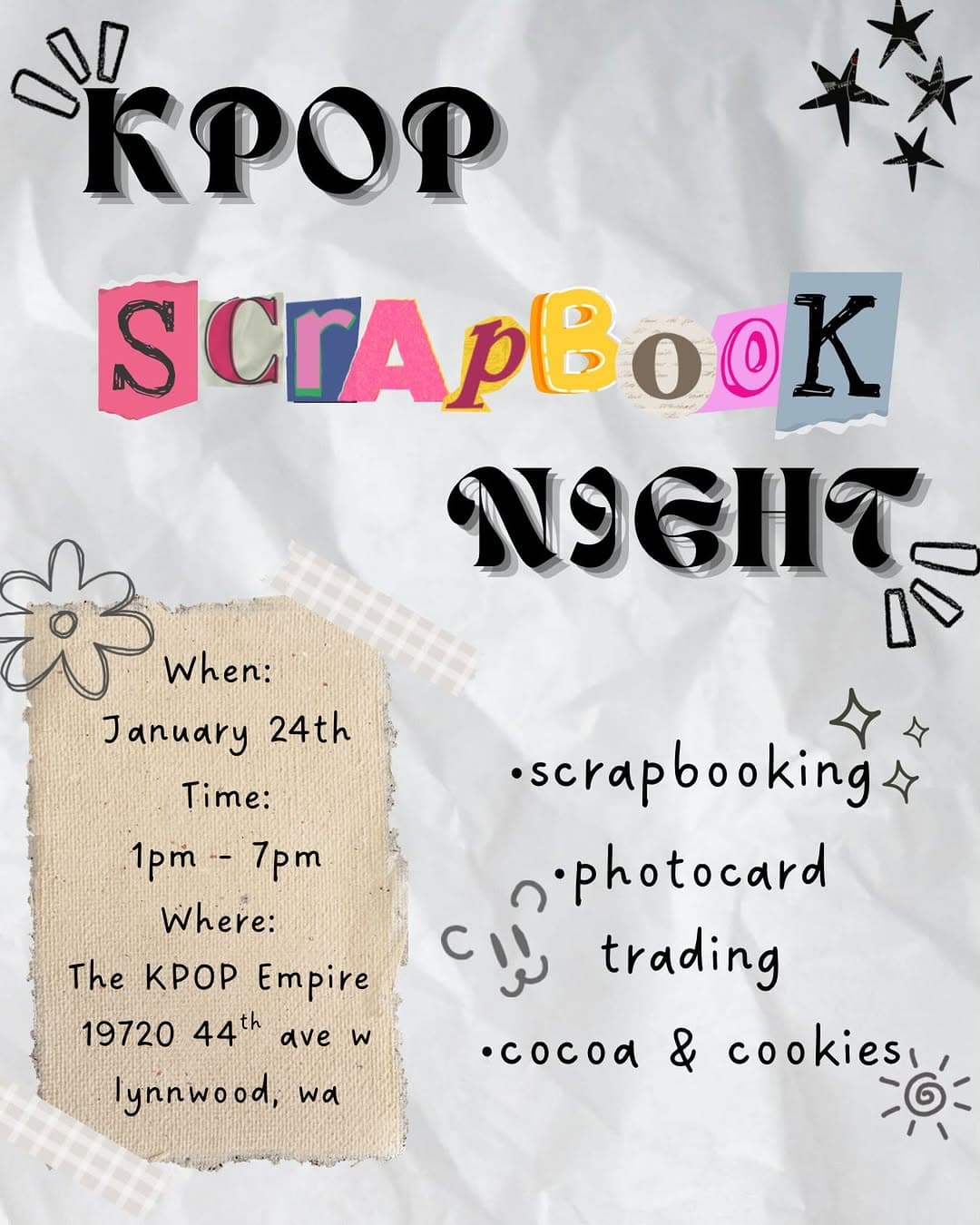 Kpop Scrapbook Night - Image 1