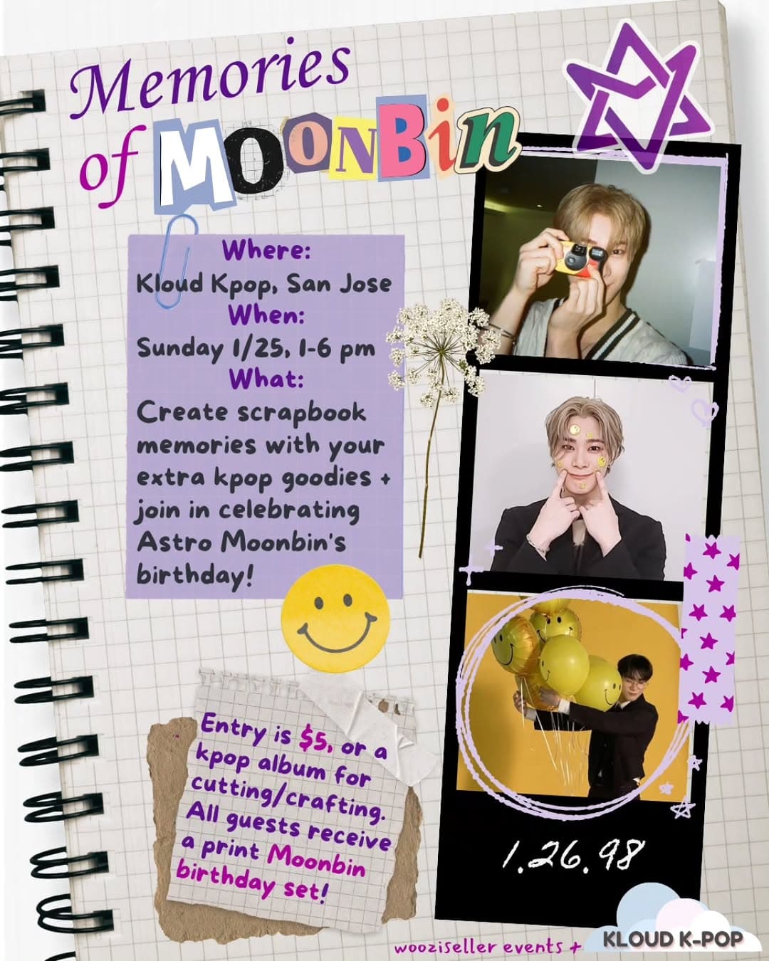 Memories of Moonbin, a kpop scrapbooking event - Cover image