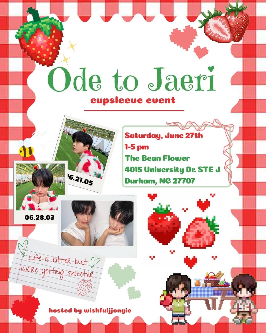 Ode to Jaeri cupsleeve event