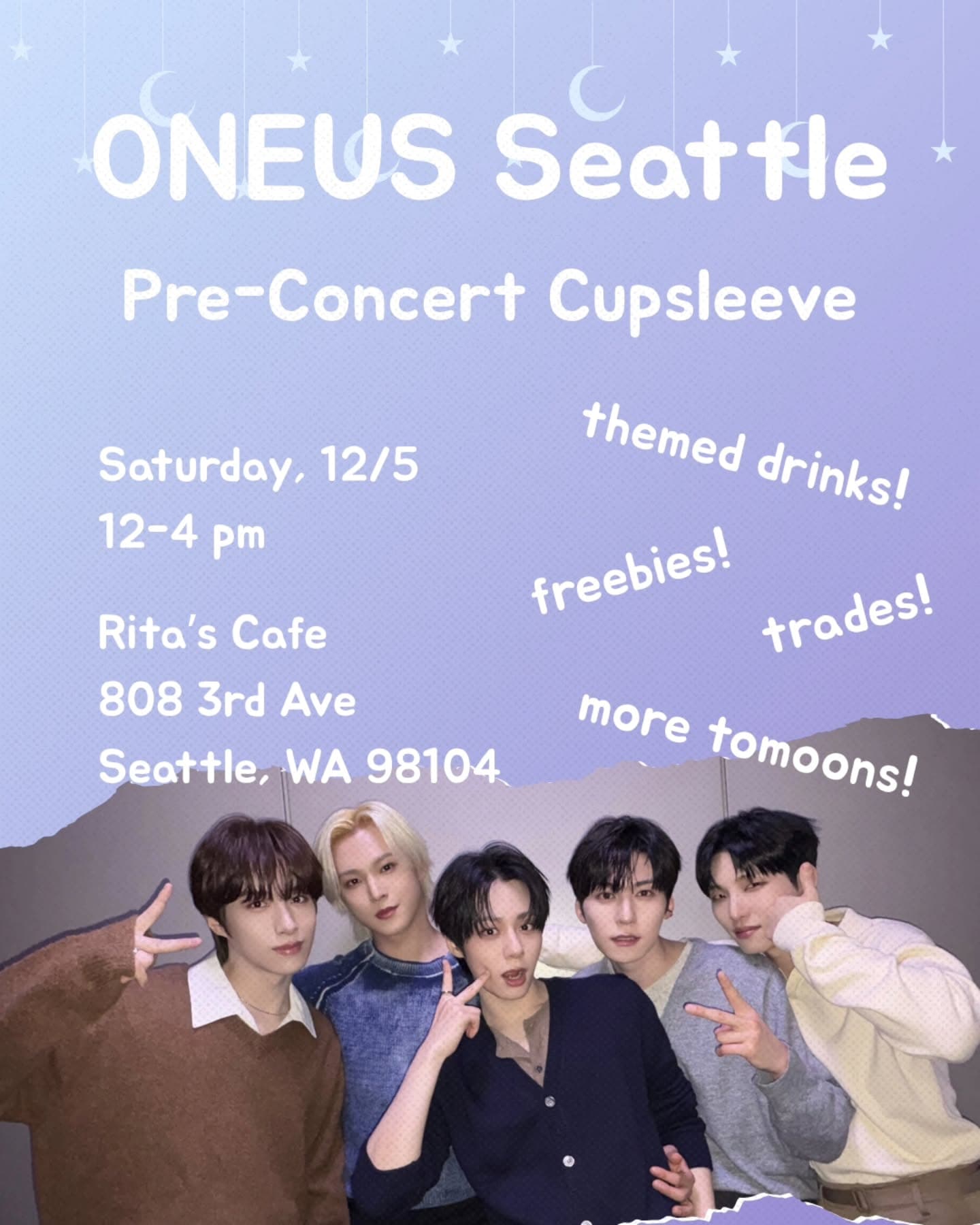 ONEUS Seattle Pre-Concert Cupsleeve - Image 1