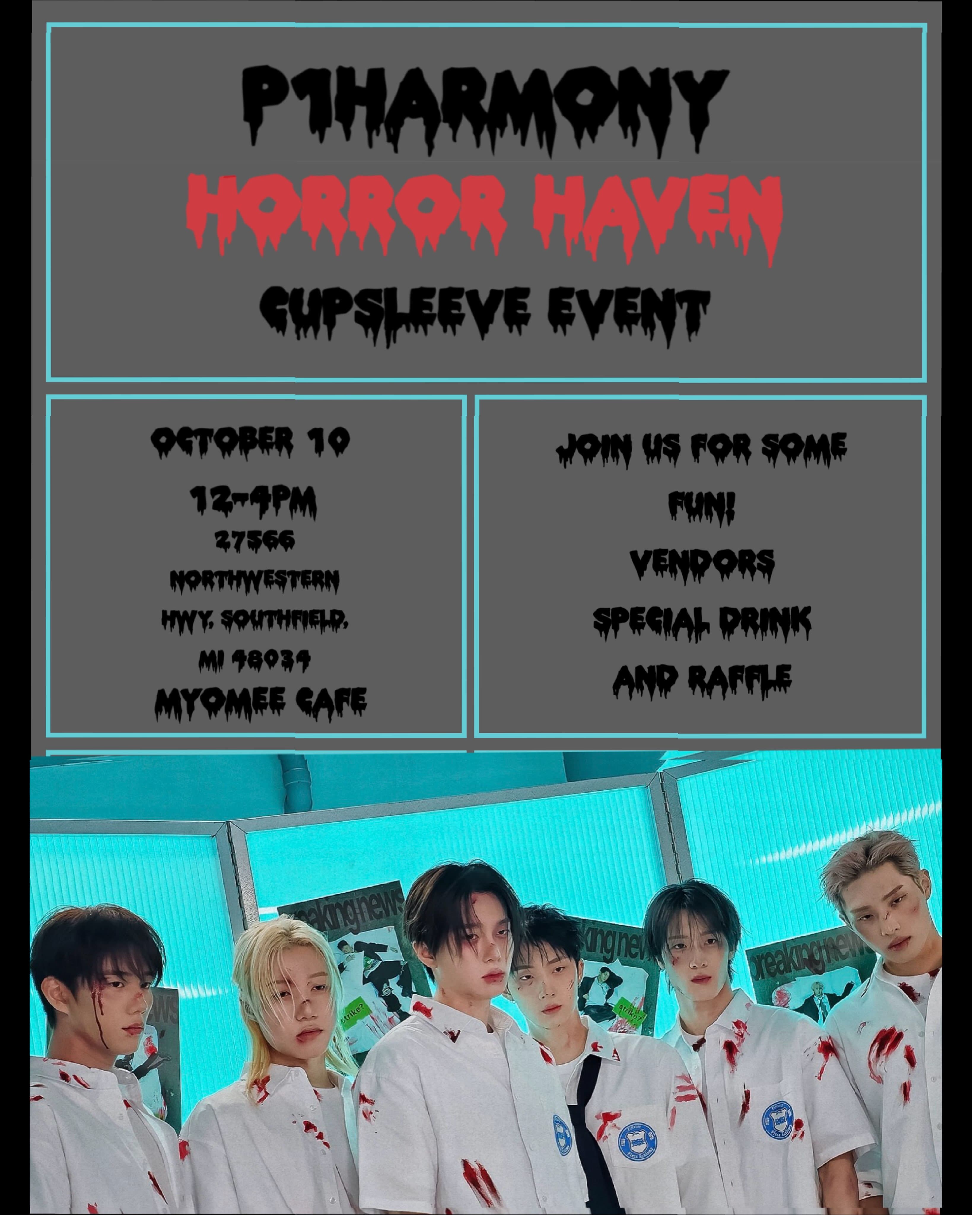 P1Harmony Horror Haven Cupsleeve Event