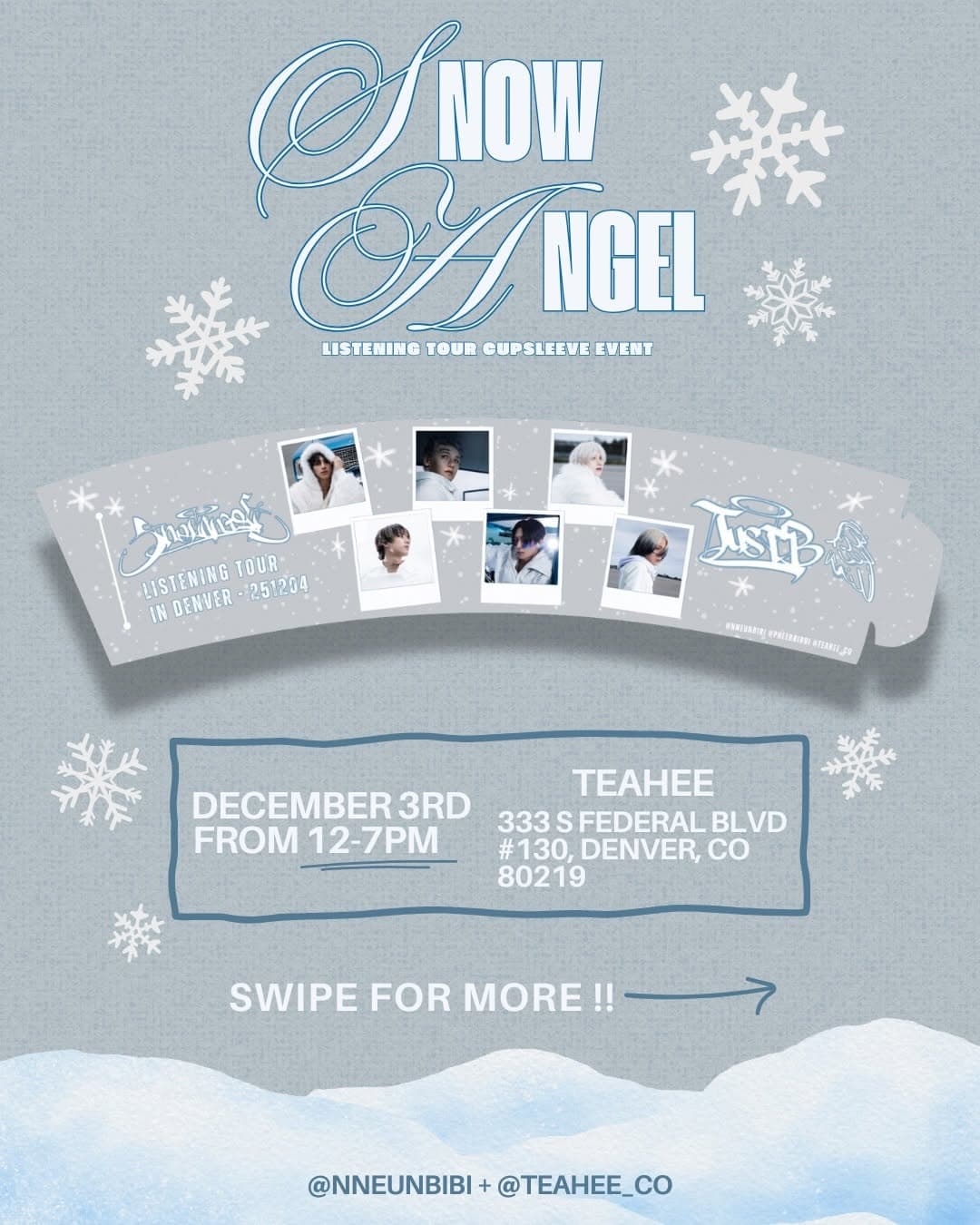 SNOW ANGEL listening tour cupsleeve - Image 1