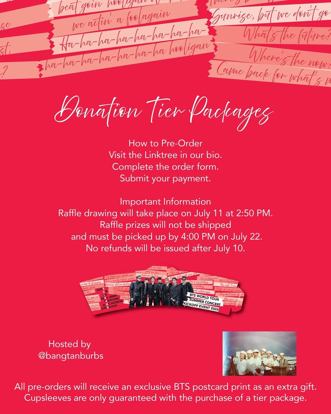 BTS SUMMER CONCERT KICKOFF CUPSLEEVE - Image 6