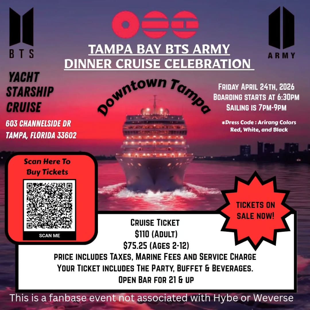 Tampa Bay BTS Army Dinner Cruise Celebration - Image 1