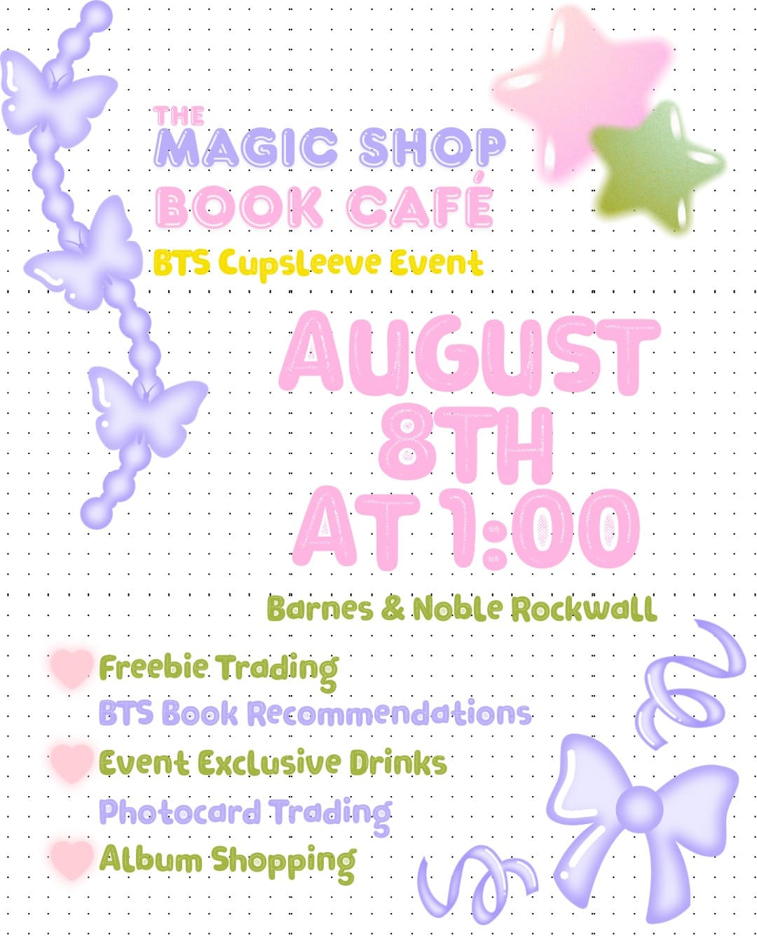 The Magic Shop Book Café BTS Cupsleeve Event