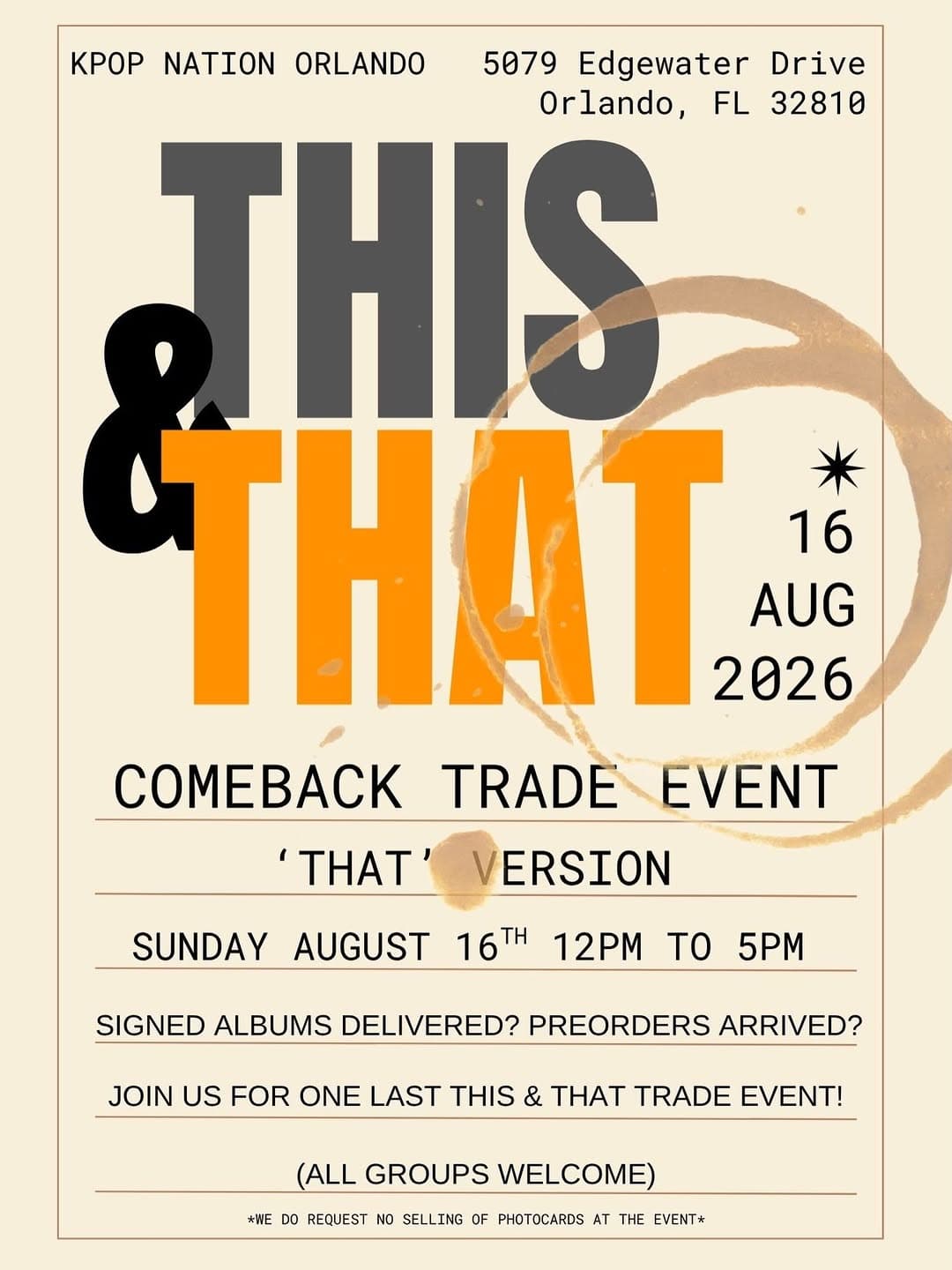 THIS & THAT COMEBACK TRADE EVENT 'THAT' VERSION